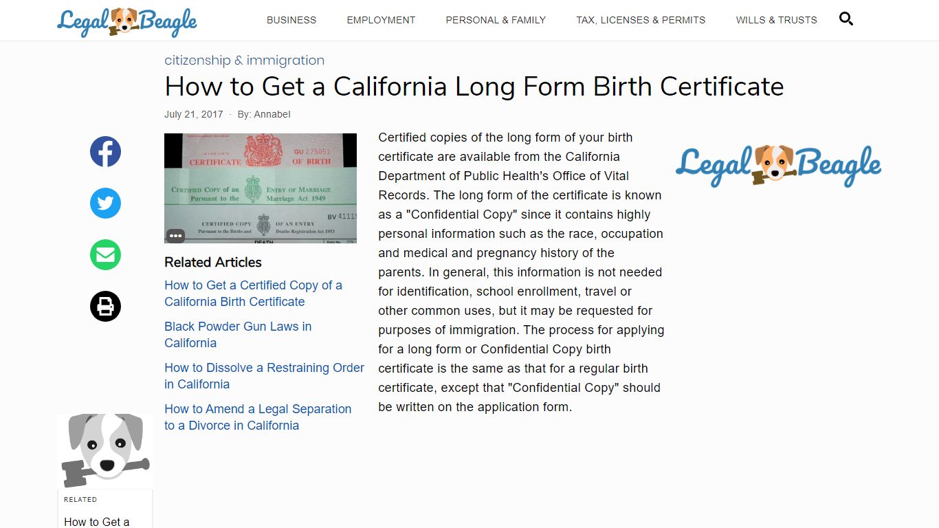 How to Get a California Long Form Birth Certificate